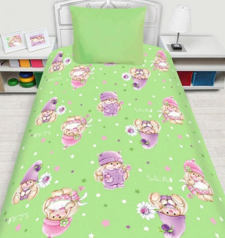Детское постельное белье Зайка на зеленом Disney бязь