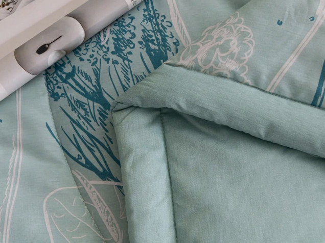 Комплект постельного белья с одеялом OB137 Viva-Home Textile сатин