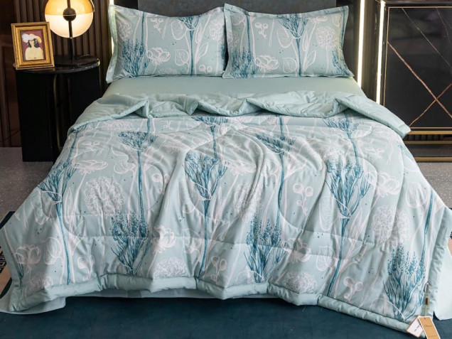 Комплект постельного белья с одеялом OB137 Viva-Home Textile сатин