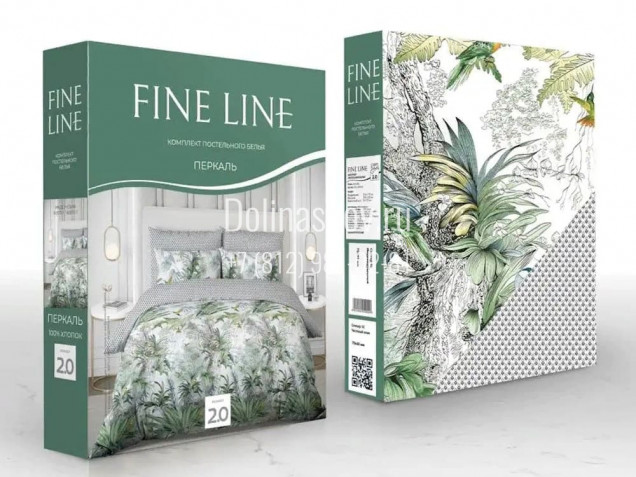 Постельное белье на резинке Английский сад сатин Fine Line