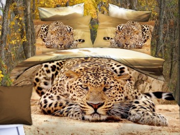 Постельное белье Леопард на камнях Волшебные сны  мако-сатин