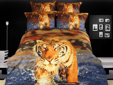 Постельное белье Тигр в воде Волшебные сны мако-сатин