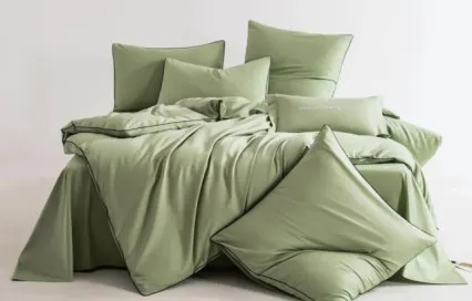 Постельное белье однотонное на резинке OCER012 сатин Элитный Viva-Home Textile