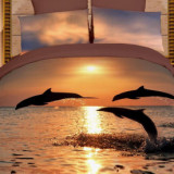 Постельное белье Трио дельфинов Волшебные сны  мако-сатин