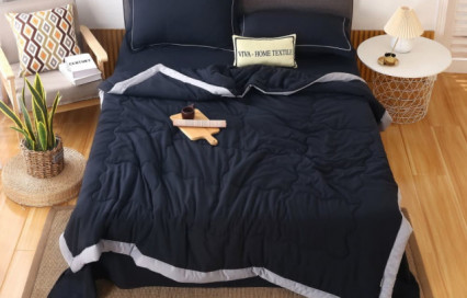 Однотонное постельное белье с одеялом FB004 Viva-Home Textile сатин