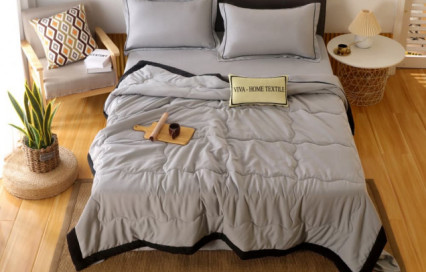 Однотонное постельное белье с одеялом FB011 Viva-Home Textile сатин