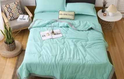 Однотонное постельное белье с одеялом FB015 Viva-Home Textile сатин
