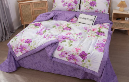 Комплект постельного белья с одеялом OB046 Viva-Home Textile сатин