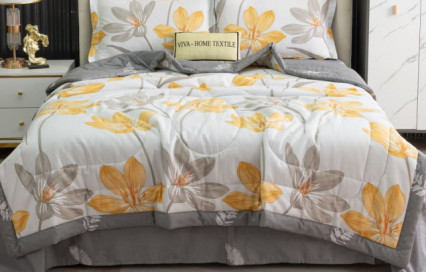 Комплект постельного белья с одеялом OB084 Viva-Home Textile сатин