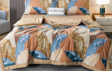 Комплект постельного белья с одеялом OB100 Viva-Home Textile сатин