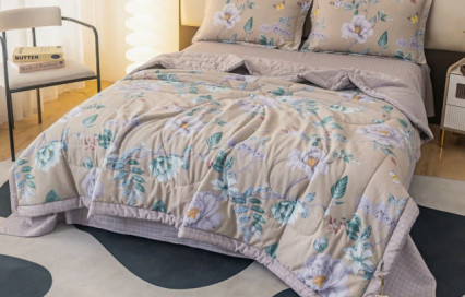 Комплект постельного белья с одеялом OB136 Viva-Home Textile сатин