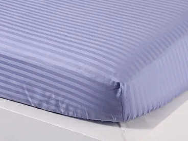 Постельное белье однотонное на резинке CTR009 страйп-сатин Viva-Home Textile