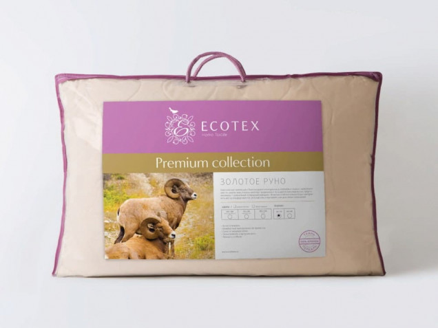 Подушка Золотое Руно Premium Ecotex шерсть мериноса