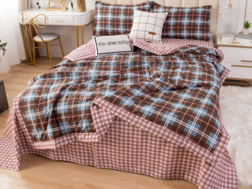 Комплект постельного белья с одеялом OB017 Viva-Home Textile сатин