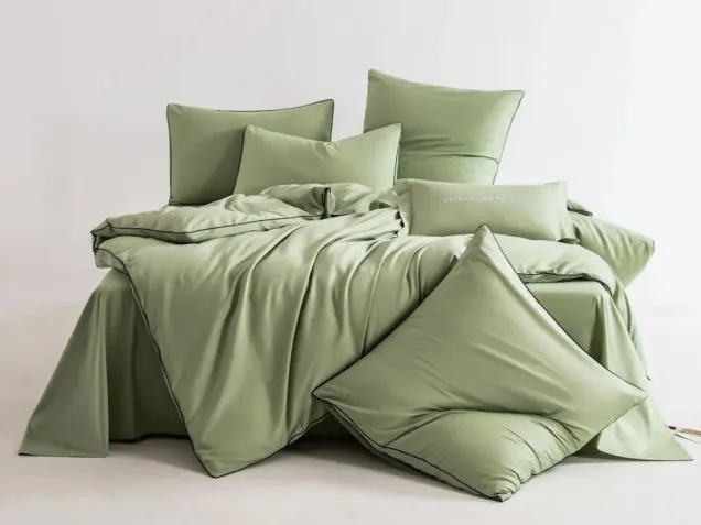 Постельное белье однотонное OCE012 сатин Элитный Viva-Home Textile