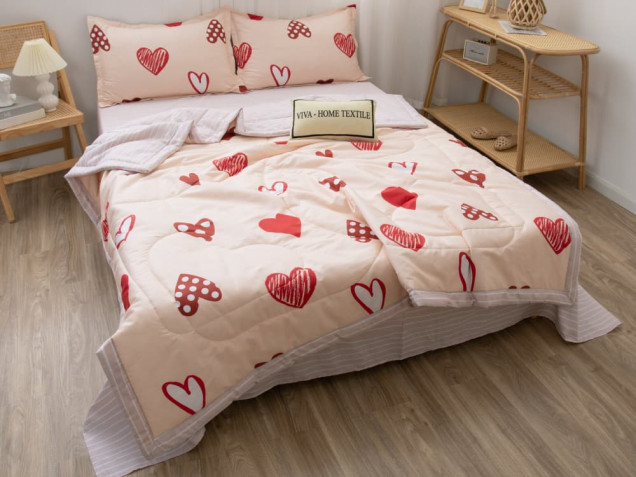 Комплект постельного белья с одеялом OB033 Viva-Home Textile сатин