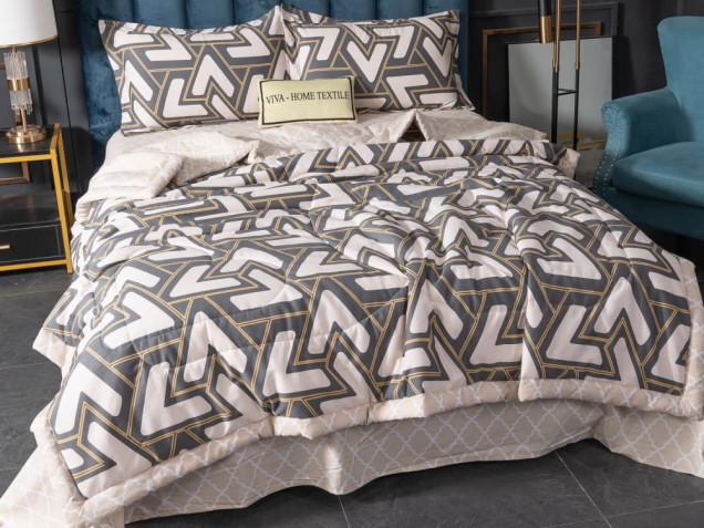 Комплект постельного белья с одеялом OB058 Viva-Home Textile сатин