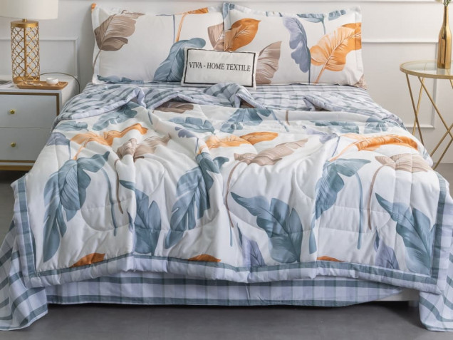 Комплект постельного белья с одеялом OB062 Viva-Home Textile сатин