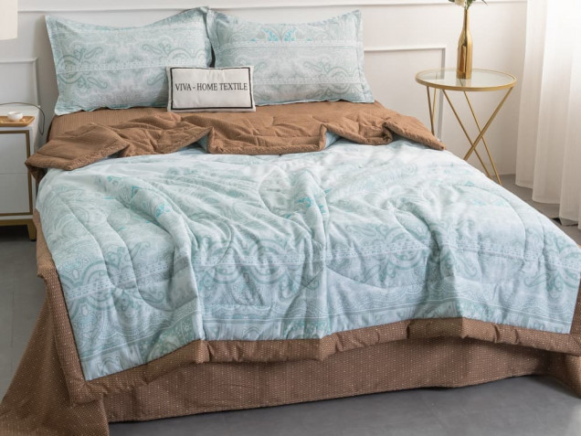 Комплект постельного белья с одеялом OB065 Viva-Home Textile сатин