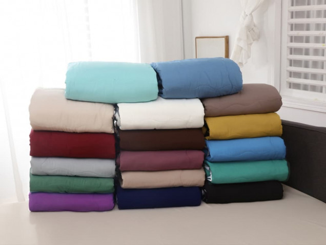 Однотонное постельное белье с одеялом FB012 Viva-Home Textile сатин