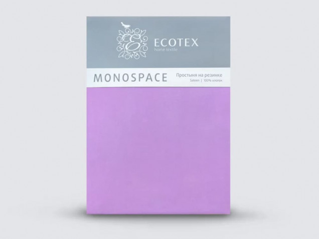 Простыня на резинке Моноспейс фиолетовая сатин Ecotex