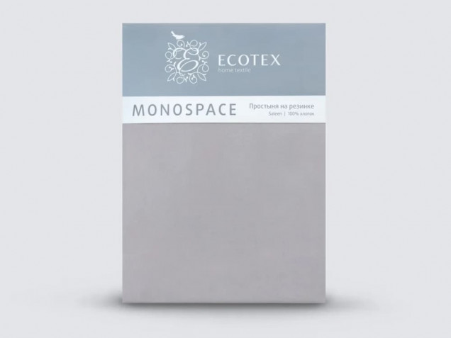 Простыня на резинке Моноспейс темно-серая сатин Ecotex