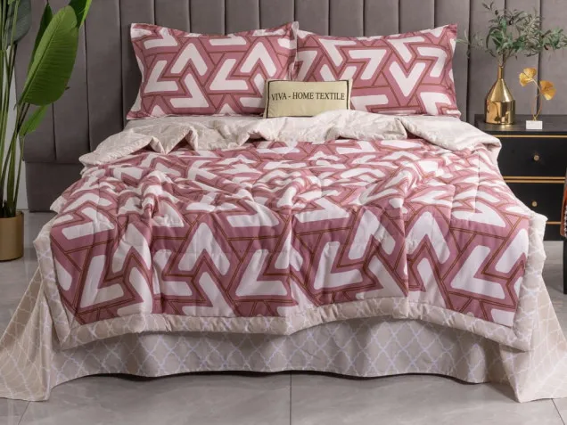 Комплект постельного белья с одеялом OB072 Viva-Home Textile сатин