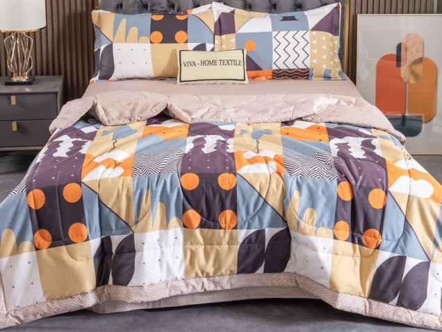 Комплект постельного белья с одеялом OB118 Viva-Home Textile сатин