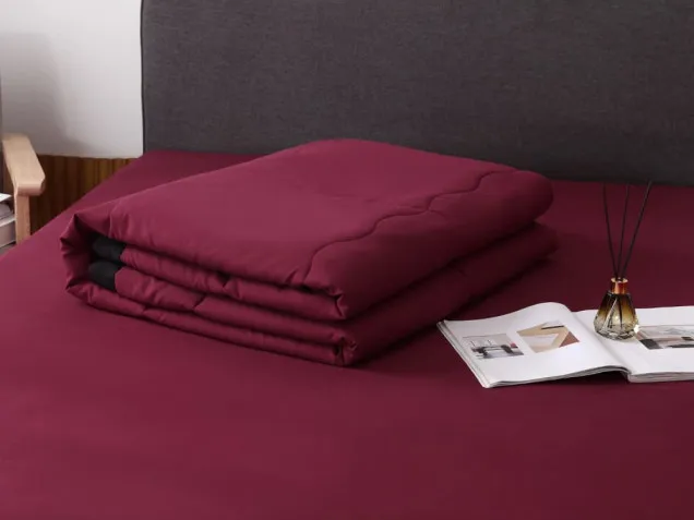 Однотонное постельное белье с одеялом FB016 Viva-Home Textile сатин