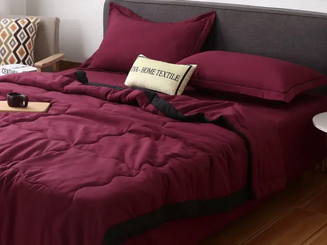 Однотонное постельное белье с одеялом FB016 Viva-Home Textile сатин