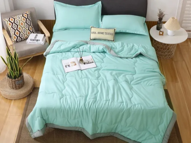 Однотонное постельное белье с одеялом FB015 Viva-Home Textile сатин