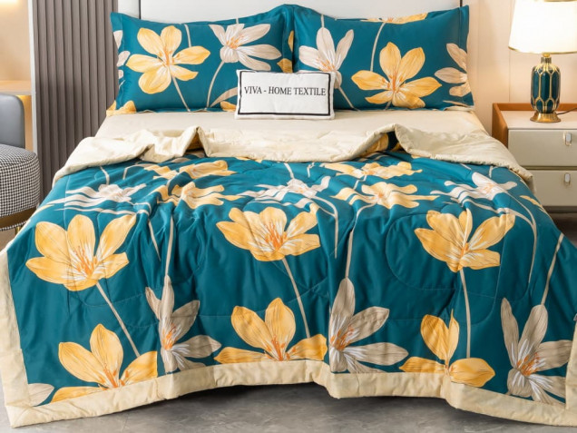 Комплект постельного белья с одеялом OB102 Viva-Home Textile сатин