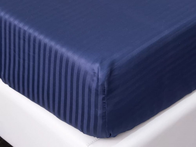 Постельное белье на резинке CTR033 страйп-сатин Viva-Home Textile