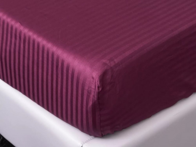 Постельное белье на резинке CTR034 страйп-сатин Viva-Home Textile