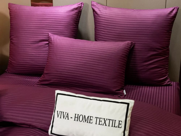 Постельное белье однотонное CT034 страйп-сатин Viva-Home Textile