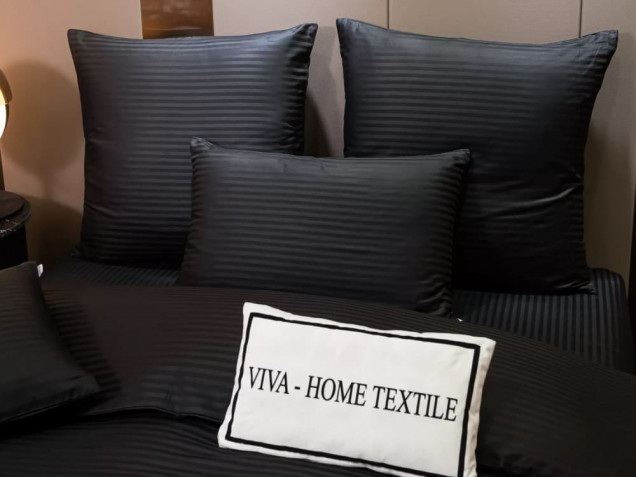 Постельное белье однотонное CT035 страйп-сатин Viva-Home Textile