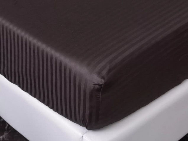 Постельное белье на резинке CTR035 страйп-сатин Viva-Home Textile