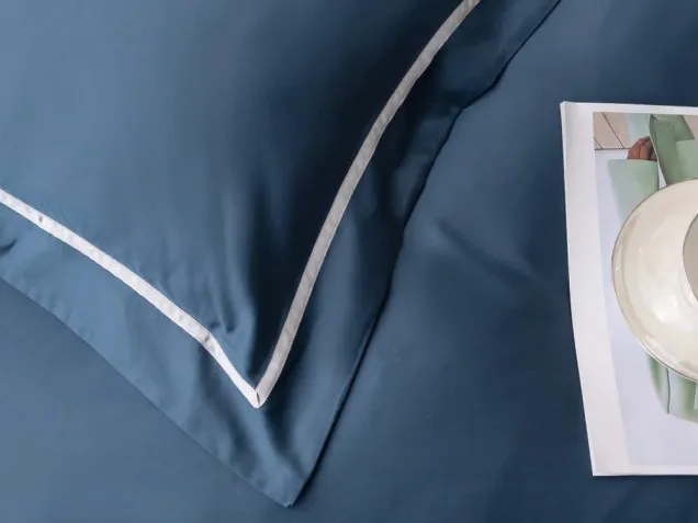 Постельное белье однотонное с кантом OCPK024 сатин премиум Viva-Home Textile