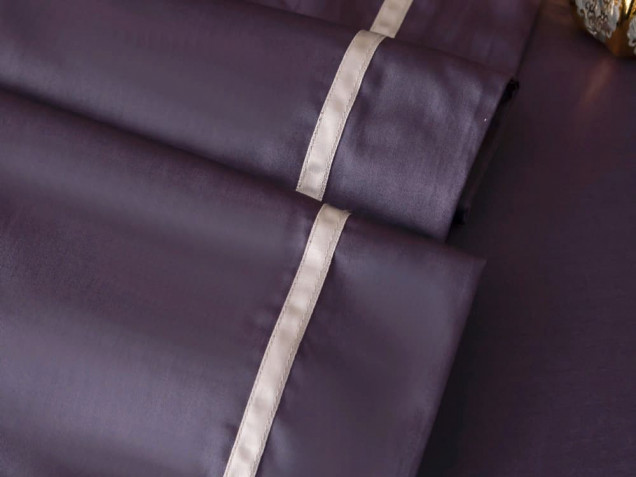 Постельное белье однотонное с кантом OCPK033 сатин премиум Viva-Home Textile