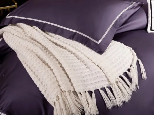 Постельное белье однотонное с кантом на резинке OCPKR033 сатин премиум Viva-Home Textile