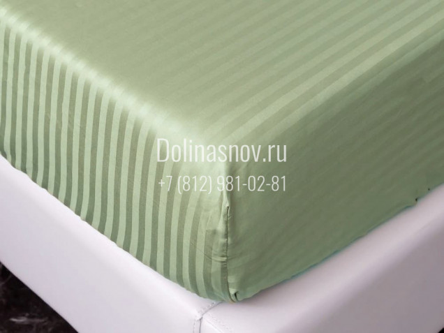 Простыня на резинке RR1CT028 страйп-сатин Viva-Home Textile