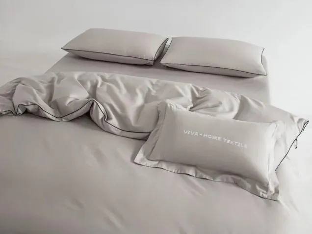 Постельное белье однотонное на резинке OCER002 сатин Элитный Viva-Home Textile