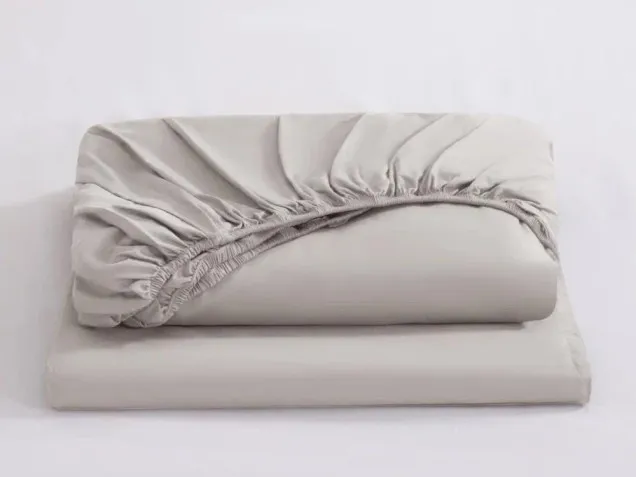 Постельное белье однотонное на резинке OCER002 сатин Элитный Viva-Home Textile