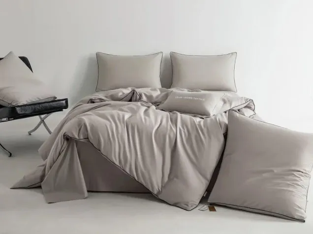 Постельное белье однотонное на резинке OCER002 сатин Элитный Viva-Home Textile