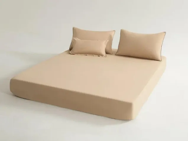 Постельное белье однотонное на резинке OCER005 сатин Элитный Viva-Home Textile