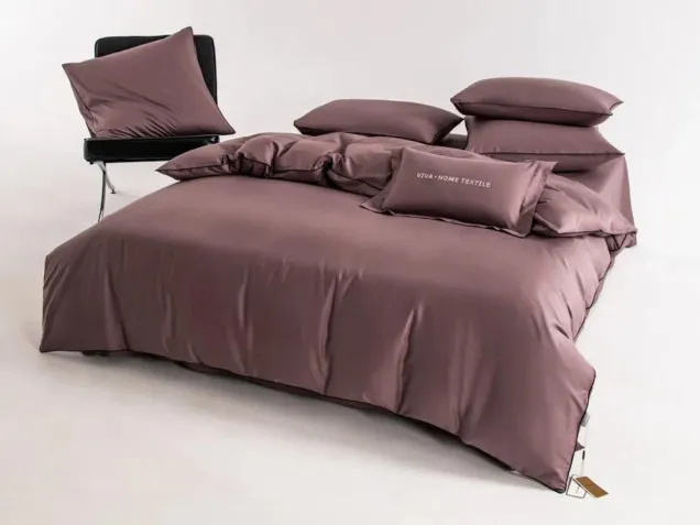 Постельное белье однотонное на резинке OCER007 сатин Элитный Viva-Home Textile