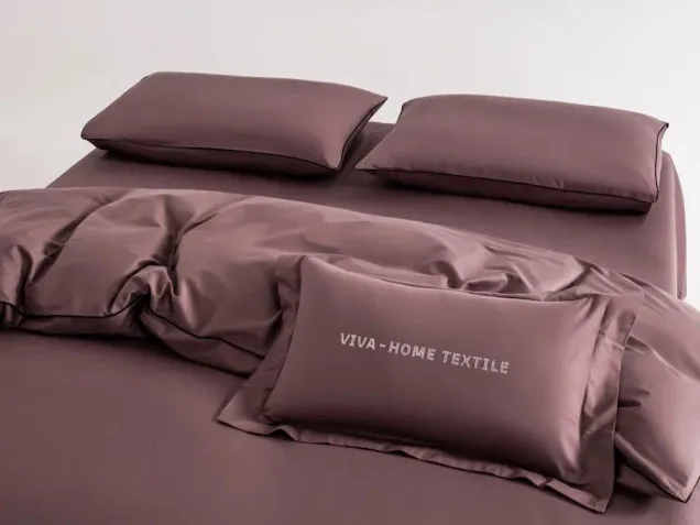 Постельное белье однотонное на резинке OCER007 сатин Элитный Viva-Home Textile