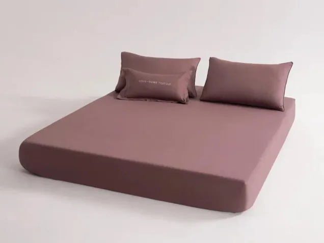 Постельное белье однотонное на резинке OCER007 сатин Элитный Viva-Home Textile