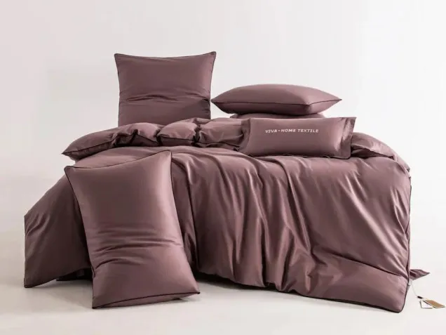 Постельное белье однотонное на резинке OCER007 сатин Элитный Viva-Home Textile