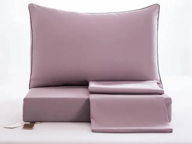 Постельное белье однотонное на резинке OCER008 сатин Элитный Viva-Home Textile